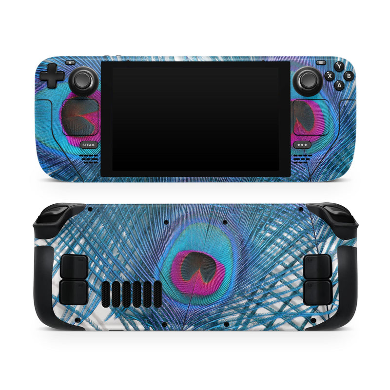 Blue Peacock // Full Body Skin Decal Wrap Kit for the Steam Deck handheld gaming computer