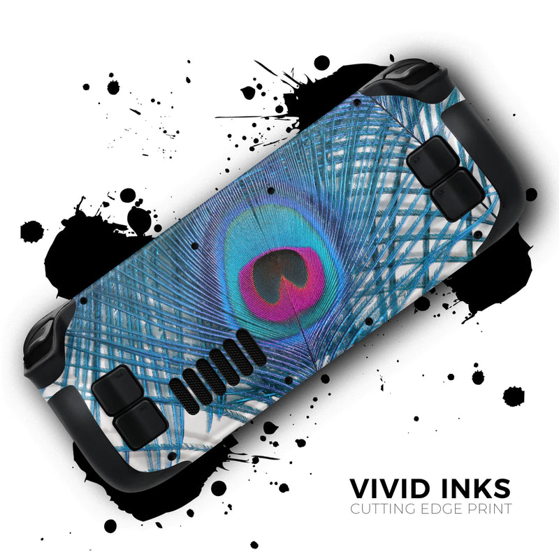 Blue Peacock // Full Body Skin Decal Wrap Kit for the Steam Deck handheld gaming computer