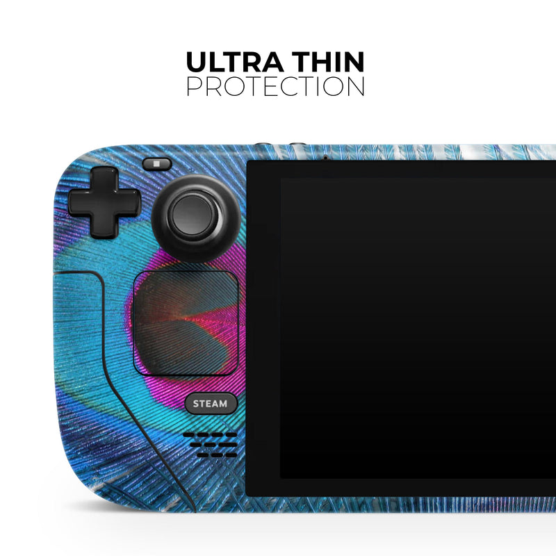 Blue Peacock // Full Body Skin Decal Wrap Kit for the Steam Deck handheld gaming computer