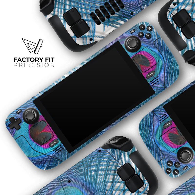 Blue Peacock // Full Body Skin Decal Wrap Kit for the Steam Deck handheld gaming computer