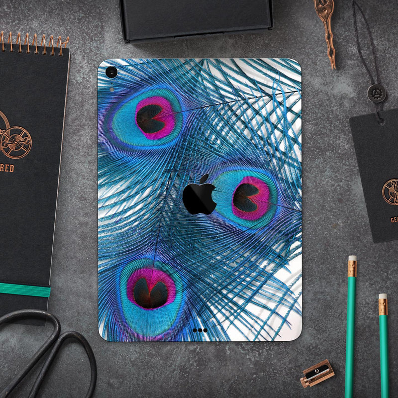 Blue Peacock - Full Body Skin Decal for the Apple iPad Pro 12.9", 11", 10.5", 9.7", Air or Mini (All Models Available)