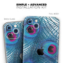 Blue Peacock  - Protective Skin Wrap & Decal – Compatible with iPhone SE to iPhone 17 Pro Max (All Models)