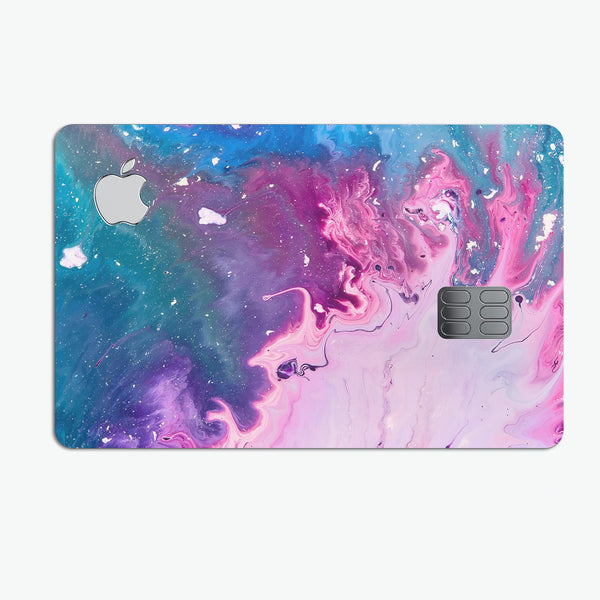 Blue & Pink Acrylic Abstract Paint - Premium Protective Decal Skin-Kit for the Apple Credit Card