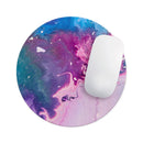 Blue & Pink Acrylic Abstract Paint// WaterProof Rubber Foam Backed Anti-Slip Mouse Pad for Home Work Office or Gaming Computer Desk