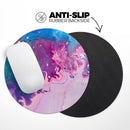 Blue & Pink Acrylic Abstract Paint// WaterProof Rubber Foam Backed Anti-Slip Mouse Pad for Home Work Office or Gaming Computer Desk