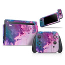 Blue & Pink Acrylic Abstract Paint // Skin Decal Wrap Kit for Nintendo Switch Console & Dock, Joy-Cons, Pro Controller, Lite, 3DS XL, 2DS XL, DSi, or Wii - Vinyl Skin Wrap for Nintendo Switch 2, OLED, Lite, Pro Controller, Wii & Classic Handhelds