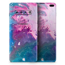 Blue & Pink Acrylic Abstract Paint - Skin-Kit for the Samsung Galaxy S10 Plus - S10 (All S-Series Versions Available)