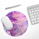 Blue & Pink Acrylic Abstract Paint V2// WaterProof Rubber Foam Backed Anti-Slip Mouse Pad for Home Work Office or Gaming Computer Desk