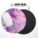 Blue & Pink Acrylic Abstract Paint V2// WaterProof Rubber Foam Backed Anti-Slip Mouse Pad for Home Work Office or Gaming Computer Desk