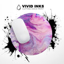 Blue & Pink Acrylic Abstract Paint V2// WaterProof Rubber Foam Backed Anti-Slip Mouse Pad for Home Work Office or Gaming Computer Desk