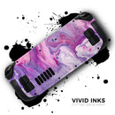 Blue & Pink Acrylic Abstract Paint V2 // Full Body Skin Decal Wrap Kit for the Steam Deck handheld gaming computer