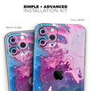 Blue & Pink Acrylic Abstract Paint // Skin-Kit compatible with the Apple iPhone 14, 13, 12, 12 Pro Max, 12 Mini, 11 Pro, SE, X/XS + (All iPhones Available)