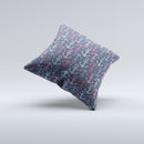 Blue Pink Vector Anchor Collage Ink-Fuzed Decorative Throw Pillow
