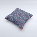 Blue Pink Vector Anchor Collage Ink-Fuzed Decorative Throw Pillow