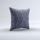 Blue Pink Vector Anchor Collage Ink-Fuzed Decorative Throw Pillow