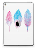 Blue & Pink Watercolor Feathers - iPad Pro 97 - View 3.jpg