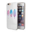 Blue & Pink Watercolor Feathers iPhone 6/6s or 6/6s Plus 2-Piece Hybrid INK-Fuzed Case
