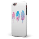 Blue & Pink Watercolor Feathers iPhone 6/6s or 6/6s Plus 2-Piece Hybrid INK-Fuzed Case