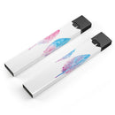 Blue & Pink Watercolor Feathers - Premium Decal Protective Skin-Wrap Sticker compatible with the Juul Labs vaping device