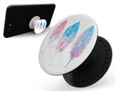 Blue & Pink Watercolor Feathers - Skin Kit for PopSockets and other Smartphone Extendable Grips & Stands