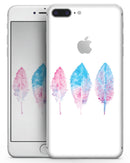 Blue & Pink Watercolor Feathers - Skin-kit for the iPhone 8 or 8 Plus