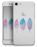 Blue & Pink Watercolor Feathers - Skin-kit for the iPhone 8 or 8 Plus