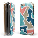 Blue, Pink, and Tan Sections iPhone 6/6s or 6/6s Plus 2-Piece Hybrid INK-Fuzed Case