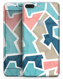 Blue, Pink, and Tan Sections - Skin-kit for the iPhone 8 or 8 Plus