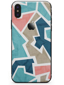 Blue, Pink, and Tan Sections - iPhone X Skin-Kit