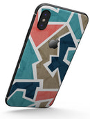 Blue, Pink, and Tan Sections - iPhone X Skin-Kit
