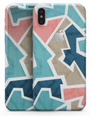 Blue, Pink, and Tan Sections - iPhone X Skin-Kit