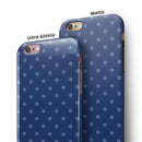 Blue Polka Dots Over Navy  iPhone 6/6s or 6/6s Plus 2-Piece Hybrid INK-Fuzed Case
