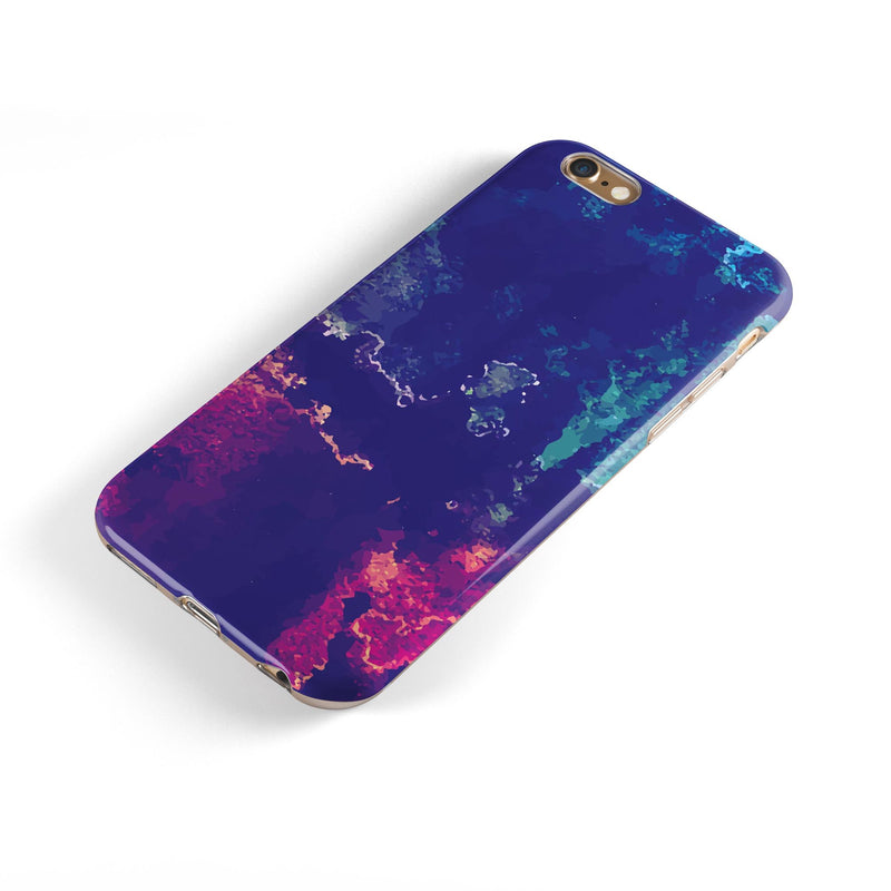 Blue & Purple Grunge iPhone 6/6s or 6/6s Plus 2-Piece Hybrid INK-Fuzed Case