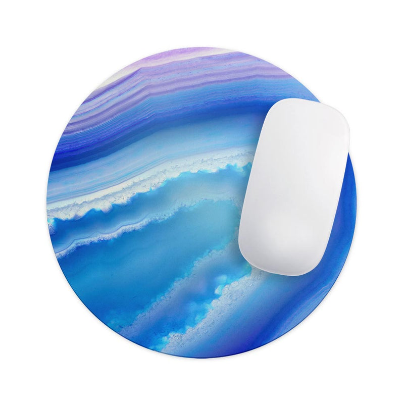 Blue & Purple Hue Agate// WaterProof Rubber Foam Backed Anti-Slip Mouse Pad for Home Work Office or Gaming Computer Desk