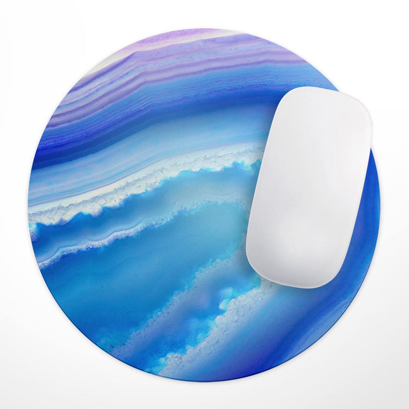Blue & Purple Hue Agate// WaterProof Rubber Foam Backed Anti-Slip Mouse Pad for Home Work Office or Gaming Computer Desk