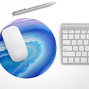 Blue & Purple Hue Agate// WaterProof Rubber Foam Backed Anti-Slip Mouse Pad for Home Work Office or Gaming Computer Desk
