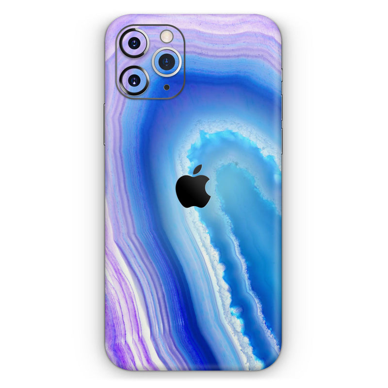 Blue & Purple Hue Agate // Skin-Kit compatible with the Apple iPhone 14, 13, 12, 12 Pro Max, 12 Mini, 11 Pro, SE, X/XS + (All iPhones Available)