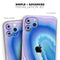Blue & Purple Hue Agate // Skin-Kit compatible with the Apple iPhone 14, 13, 12, 12 Pro Max, 12 Mini, 11 Pro, SE, X/XS + (All iPhones Available)