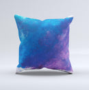 Blue & Purple Pastel Ink-Fuzed Decorative Throw Pillow