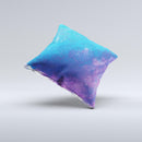 Blue & Purple Pastel Ink-Fuzed Decorative Throw Pillow