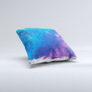Blue & Purple Pastel Ink-Fuzed Decorative Throw Pillow