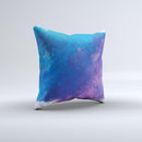 Blue & Purple Pastel Ink-Fuzed Decorative Throw Pillow