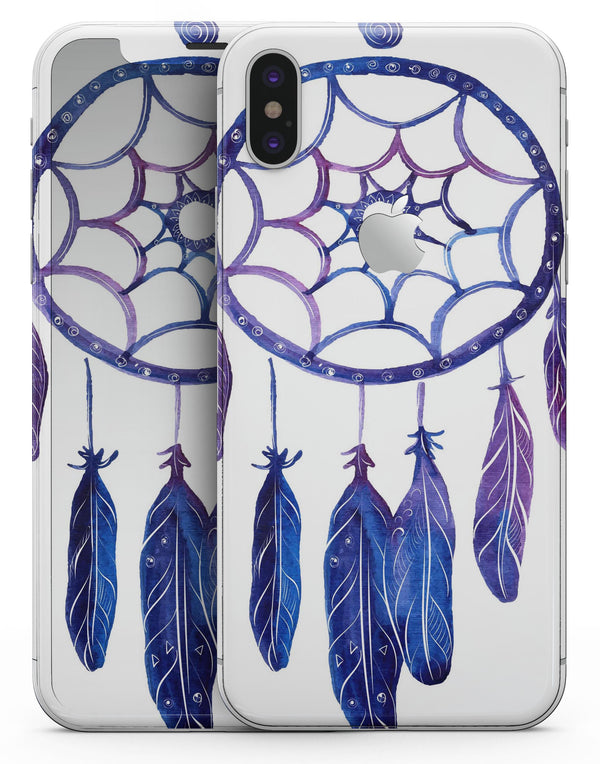 Blue & Purple Watercolor Dreamcatcher - iPhone X Skin-Kit