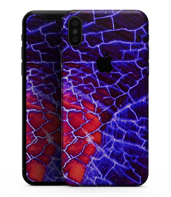 Blue Red Dragon Vein Agate - iPhone XS MAX, XS/X, 8/8+, 7/7+, 5/5S/SE Skin-Kit (All iPhones Available)