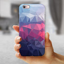 Blue Red Purple Geometric iPhone 6/6s or 6/6s Plus 2-Piece Hybrid INK-Fuzed Case