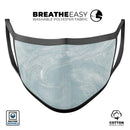 Blue Slate Marble Surface V1 - Made in USA Mouth Cover Unisex Anti-Dust Cotton Blend Reusable & Washable Face Mask with Adjustable Sizing for Adult or Child