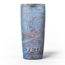 Blue Slate Marble Surface V41 - Skin Decal Vinyl Wrap Kit compatible with the Yeti Rambler Cooler Tumbler Cups