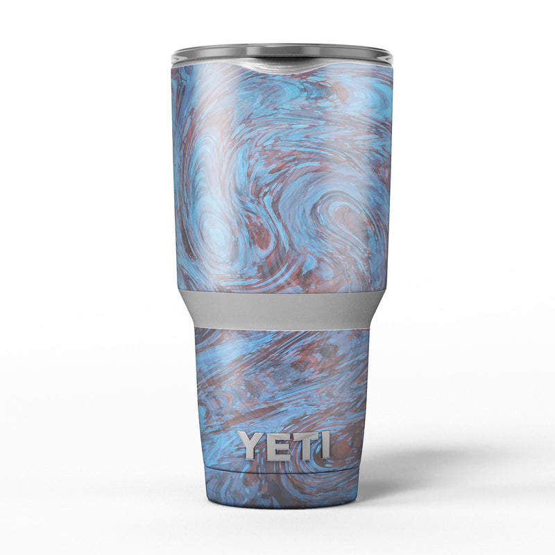 Blue Slate Marble Surface V41 - Skin Decal Vinyl Wrap Kit compatible with the Yeti Rambler Cooler Tumbler Cups