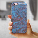 Blue Slate Marble Surface V41 iPhone 6/6s or 6/6s Plus 2-Piece Hybrid INK-Fuzed Case