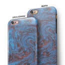 Blue Slate Marble Surface V41 iPhone 6/6s or 6/6s Plus 2-Piece Hybrid INK-Fuzed Case